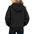 thumbnail image 5 of Resicozy Hoodies for Teen Girls Long Sleeve Hooded Sweatshirt Youth Preppy Trendy Winter Tween Pullover Cute for Kids Clothes 3-12 Years Black 120, 5 of 7