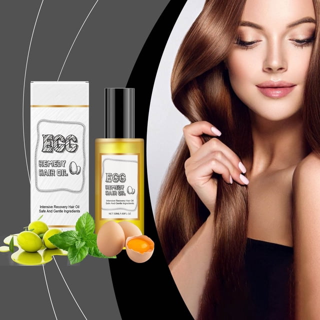 Pisexur Belleza Maquillaje Suero capilar con huevo, aceite que nutre, suaviza y repara el daño por quemaduras y teñido. Suero que nutre y previene la irritación del cabellopara mujeres y hombres