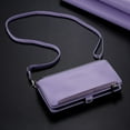 thumbnail image 6 of ELEHOLD for iPhone 16 Pro Case,  Full Body Protection Crossbody Flip Zipper Credit Card Slot Wallet Case Kickstand Shockproof Leather Case with Shoulder Strap and Wrist Strap, Purple, 6 of 11