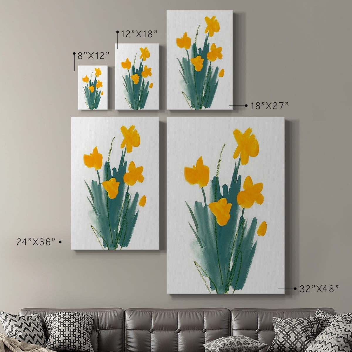 Daffodil Bunch II Premium Gallery Wrapped Canvas - Ready to Hang