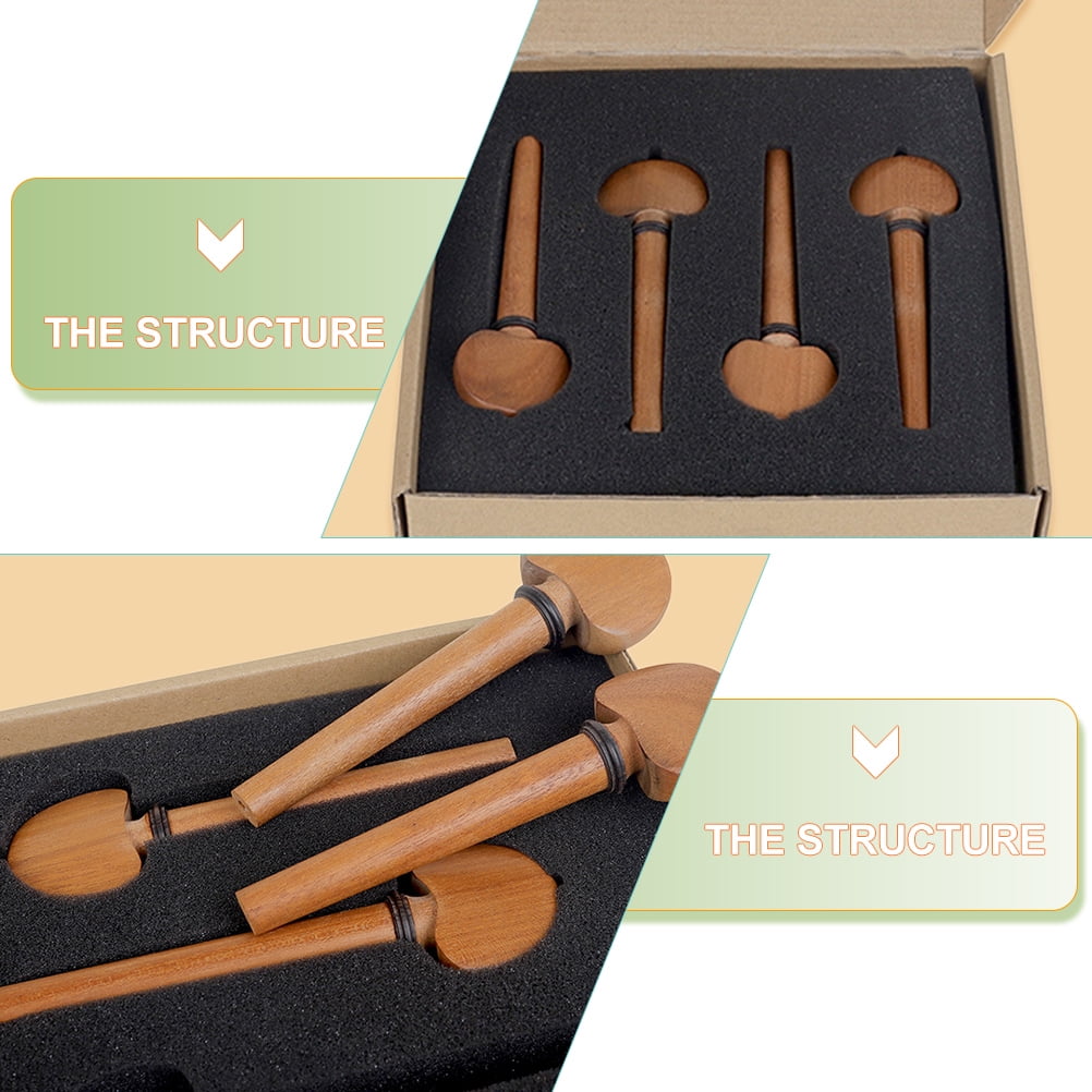 Soimiss Cello Tuning Pegs Wooden Coffee for Cello Durable and Practical