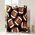 thumbnail image 2 of Football Print Flannel Blanket - Multi-Four Seasons, Bedding, Cozy Nap Blanket(50*60IN), 2 of 4