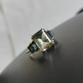 thumbnail image 3 of Natural Green Amethyst & London Blue Topaz Ring, 14K Solid Yellow Gold Ring, February December Birthstone, Christmas Gift, Statement Ring, 3 of 10