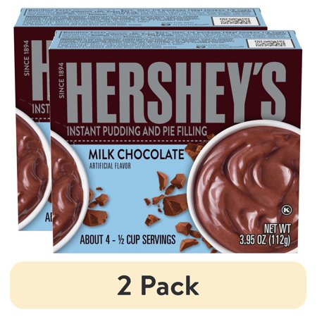 (2 pack) Hershey's Milk Chocolate Instant Pudding and Pie Filling, 3.95 oz Box