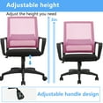 thumbnail image 3 of CL.HPAHKL Ergonomic Office Chair, Adjustable Mesh Computer Chair with Lumbar Support Armrest, Swivel Rolling Desk Chair with Fixed Armrests, Mid Back Task Chair for Home, Office, Pink, 3 of 7