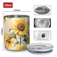thumbnail image 4 of 12oz Coffee Tumblers White Green Leaf Butterfly Newspaper Sunflower Stainless Steel Vacuum Insulated Travel Tumbler Coffee Cups Mug with Lid and Straw with Cleaning Brush for Cold & Hot Drinks, 4 of 5