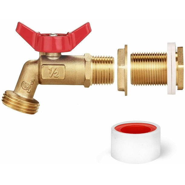 WADEO Rain Barrel Spigot, Brass Rain Barrel Quarter Turn Ball Valve