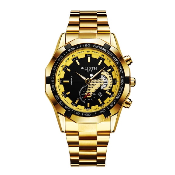 Men's Large-Dial Quartz Watch - Date Function, Stainless Steel Strap, Fashion Casual Luminous Wristwatch