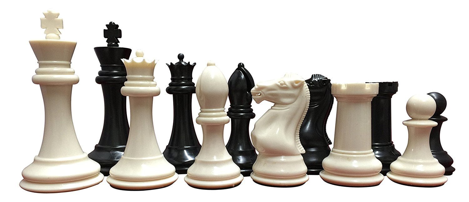 Quadruple Heavy Weight Chess Pieces and Green Board Chess Set for