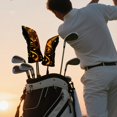 thumbnail image 5 of Golf Head Covers Yellow Musical Note Pattern for Driver, Wood & Hybrid, Premium Waterproof PU Leather with Plush Lining, Music Lover Golf Gifts, 5 of 10