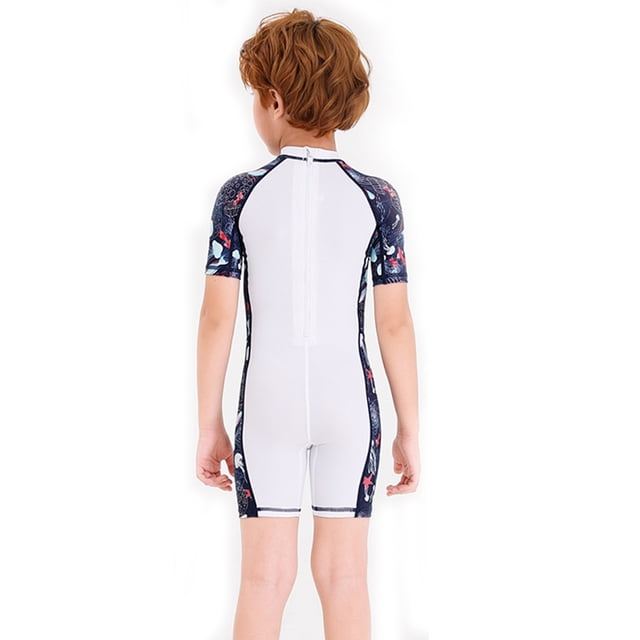 Traje de buceo traje de buceo secado rápido de una pieza cuello redondo traje de baño anti-medusas Tamaño múltiple para snorkeling Surfing Sandbeach White XL Speravity OD003687-04