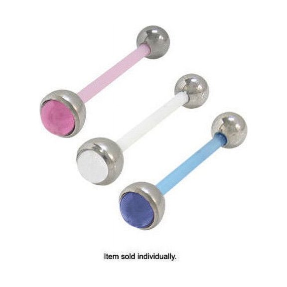 Barbell Tongue Ring Bioplast Flex Shaft