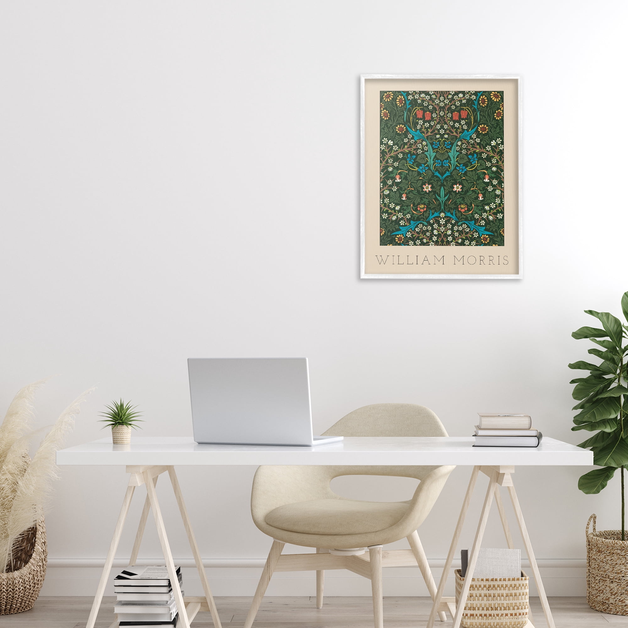 Stupell Industries Ornate Botanicals William Morris White Framed Giclee Art, design by Lil' Rue