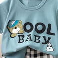 thumbnail image 4 of Nwiuh Boys'Summer Set Boys' Short Sleeved T-Shirt Top+Shorts Two-Piece Set Boys' Casual Wear (Light Blue, 3-6 Months), 4 of 5