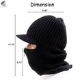 thumbnail image 2 of PULLIMORE Winter 2 In 1 Beanie Knitted Hats for Women Men Slouchy Fleece Lined Warm Skull Caps with Zipper Face Mask for Cycling Skiing Running (Gray), 2 of 9
