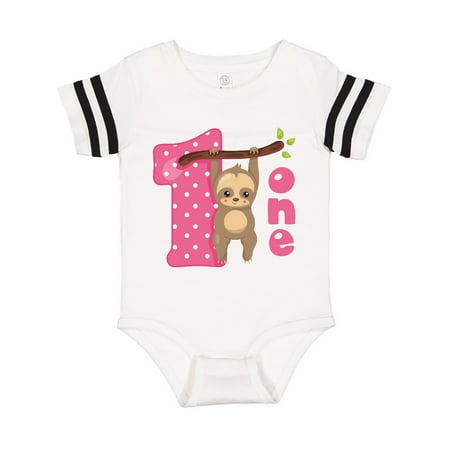 

Inktastic Pink Sloth 1st Birthday Gift Baby Girl Bodysuit