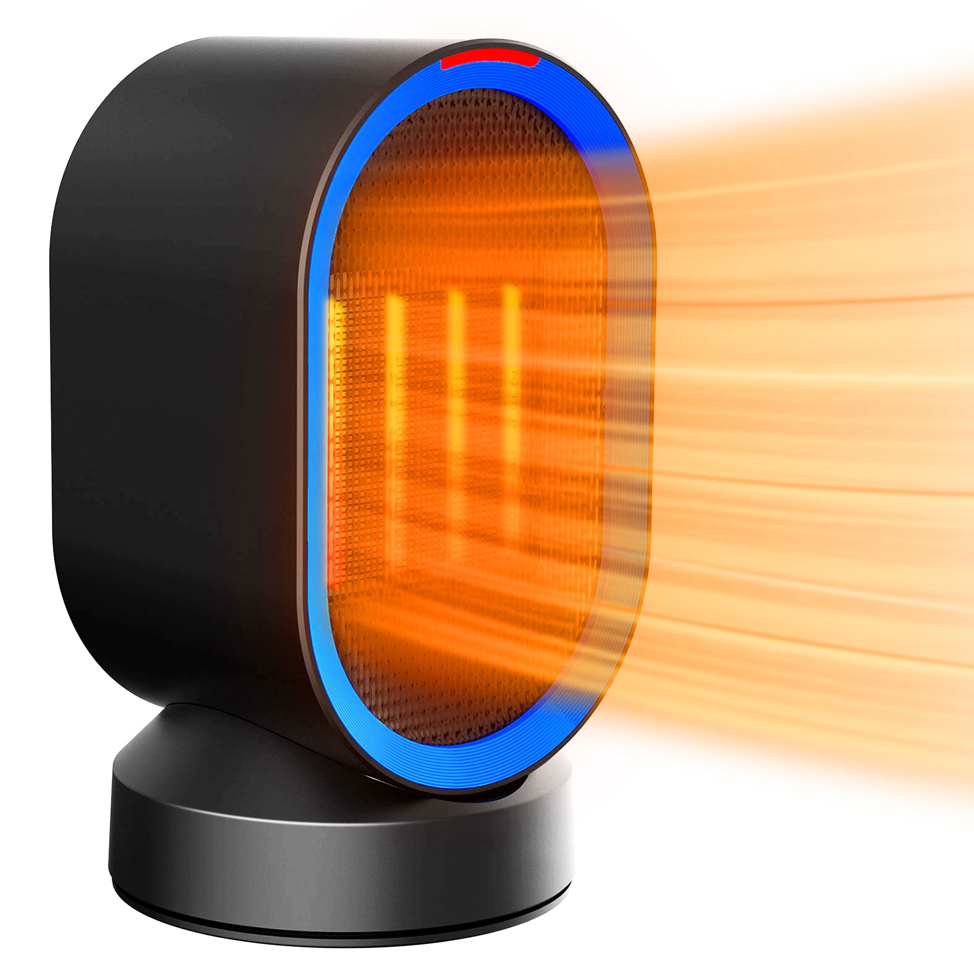 Kloudic 600W Desk Ceramic Heater with Tip-over Protection Black