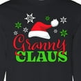 thumbnail image 4 of Inktastic Granny Claus with Christmas Santa Hat and Snowflakes Long Sleeve T-Shirt, 4 of 5