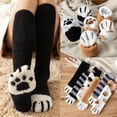 thumbnail image 2 of Polyester Fuzzy Cat Paw Calf Socks for Women: Warm, Non-Slip and Suitable for Home, Office or On-the-Go, 2 of 10
