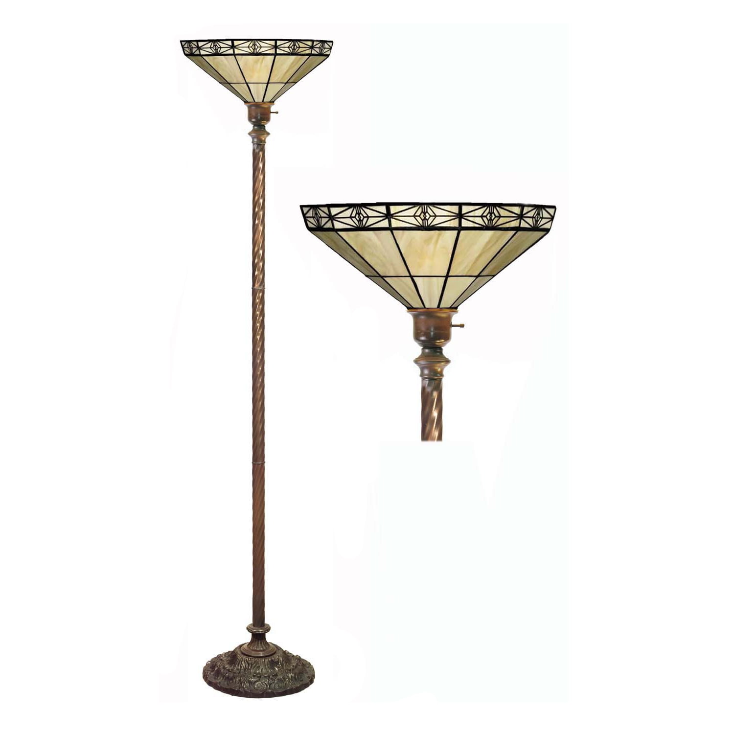 Tiffany-Style Mission Torchiere Lamp