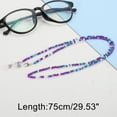 thumbnail image 4 of Unique Bargains 1 Pc Eyeglass Chain Glasses Chain Beaded Pattern 75cm L Purple, 4 of 5