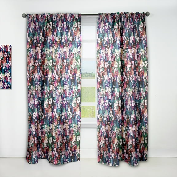 Designart 'Bituminous Bloom VI' Floral Curtain Panel