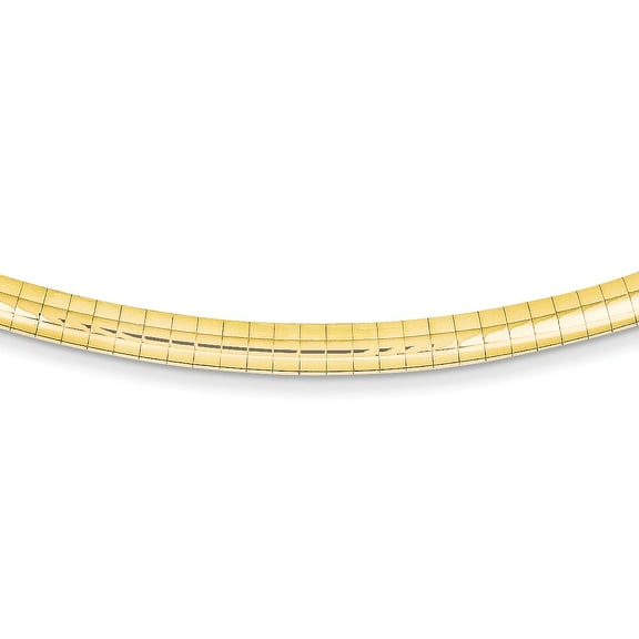 14k 4mm Lightweight Domed Omega Necklace in 14k Yellow Gold