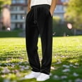 thumbnail image 2 of Men Corduroy Drawstring Pocket Straight Loose Casual Pants, 2 of 4