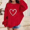 thumbnail image 4 of Posijego Valentine's Day Sweatshirt for Girls Boys Cute Crew Neck Long Sleeve Heart Graphic Pullover Sweatshirts, 4 of 5