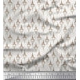 thumbnail image 1 of Soimoi Brown Cotton Duck Fabric Arrow,Heart & Eiffel Tower Architectural Printed Fabric 1 Yard 42 Inch Wide, 1 of 1