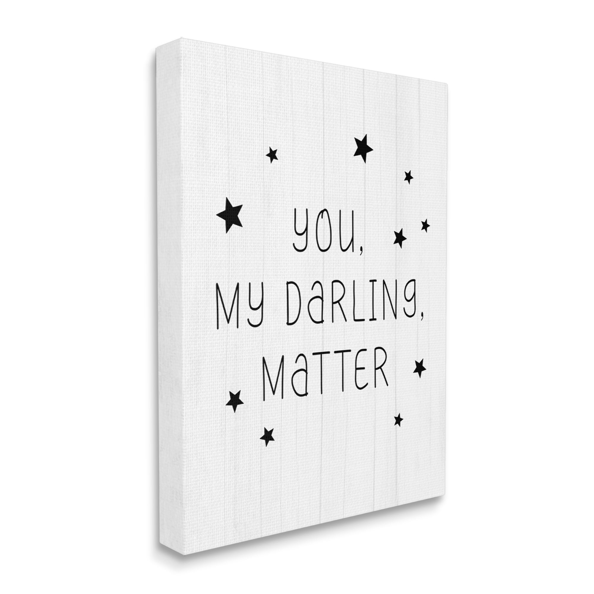 Stupell Industries Monochromatic You Darling Matter Textured Log Sign,24 x 30, Design by Daphne Polselli