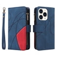 thumbnail image 6 of Case for iPhone 14 Pro Max 6.7" 2022, Detachable Lanyard Zipper Wallet PU Leather & Soft Shockproof TPU Shell Card Slots Flip Kickstand Secrure Wrap Full Body Protective Wallet Case, Blue, 6 of 11