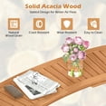 thumbnail image 6 of Aimee Lii Outdoor Curved Acacia Wood Fire Pit Bench with Slatted Seat-1 Piece, Outdoor Patio Furniture for Porch Balcony, Sturdy, 6 of 8
