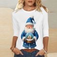 thumbnail image 6 of Mifsaly Christmas Shirts for Women 2025 3/4 Sleeve Crewneck Tunic T-Shirts Xmas Santa Graphic Loose Blouse Festival Party T-Shirt Holiday Fall Winter Outfits 2025, 6 of 6