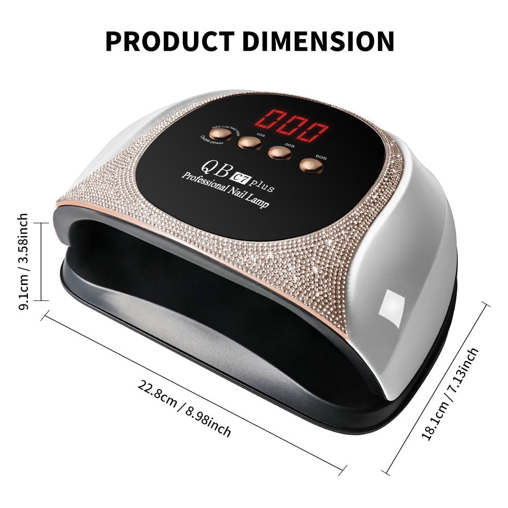 Professional UV LED Nail Lamp, LIMEGIRL Nail Dryer for Gel Polish, 4 Timers UV Nail Lamp Professional Nail Light,57Pcs Lamp Beads and Automatic Sensor