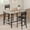 Grey, variant on Dining Table Set for 2 W/Footrest & Backrest, Counter Height Table with 2 Upholstered Bar Chairs, Kitchen Table Set with Corner Protector, for Small Space