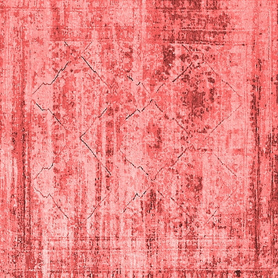 Ahgly Company Indoor Square Oriental Red Industrial Area Rugs, 3' Square