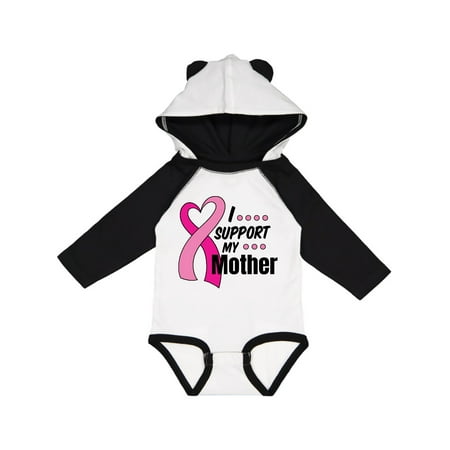 

Inktastic Breast Cancer Awareness I Support My Mother with Pink Ribbon Gift Baby Boy or Baby Girl Long Sleeve Bodysuit