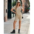 thumbnail image 6 of Ekouaer Biker Short Sets Women 2 Piece Outfits Ribbed Pajama Short Sleeve Workout Set, 6 of 7