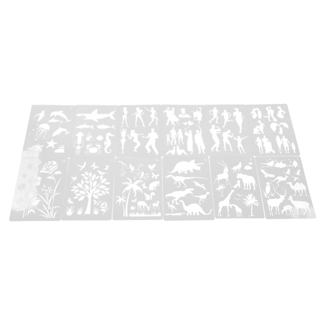 Plantillas de pintura A4 Bling Bling 12 Uds personajes animales plantas