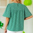 thumbnail image 4 of Top de verano para mujer, blusa de manga corta, blusa redonda de manga corta, cuello redondo, blusa de manga corta, rendimiento de primer nivel, 4 of 6