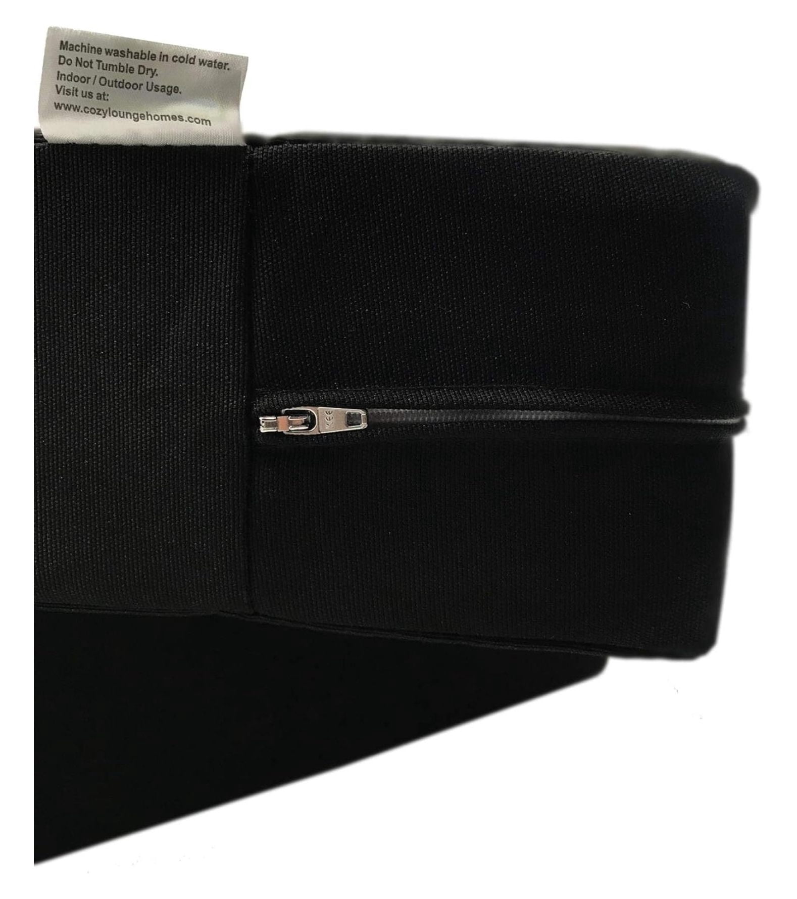 Indoor Outdoor Water High UV Resistant Patio Chair Cushion Cover (Just Black, 22"x20"x4" (4 Covers))