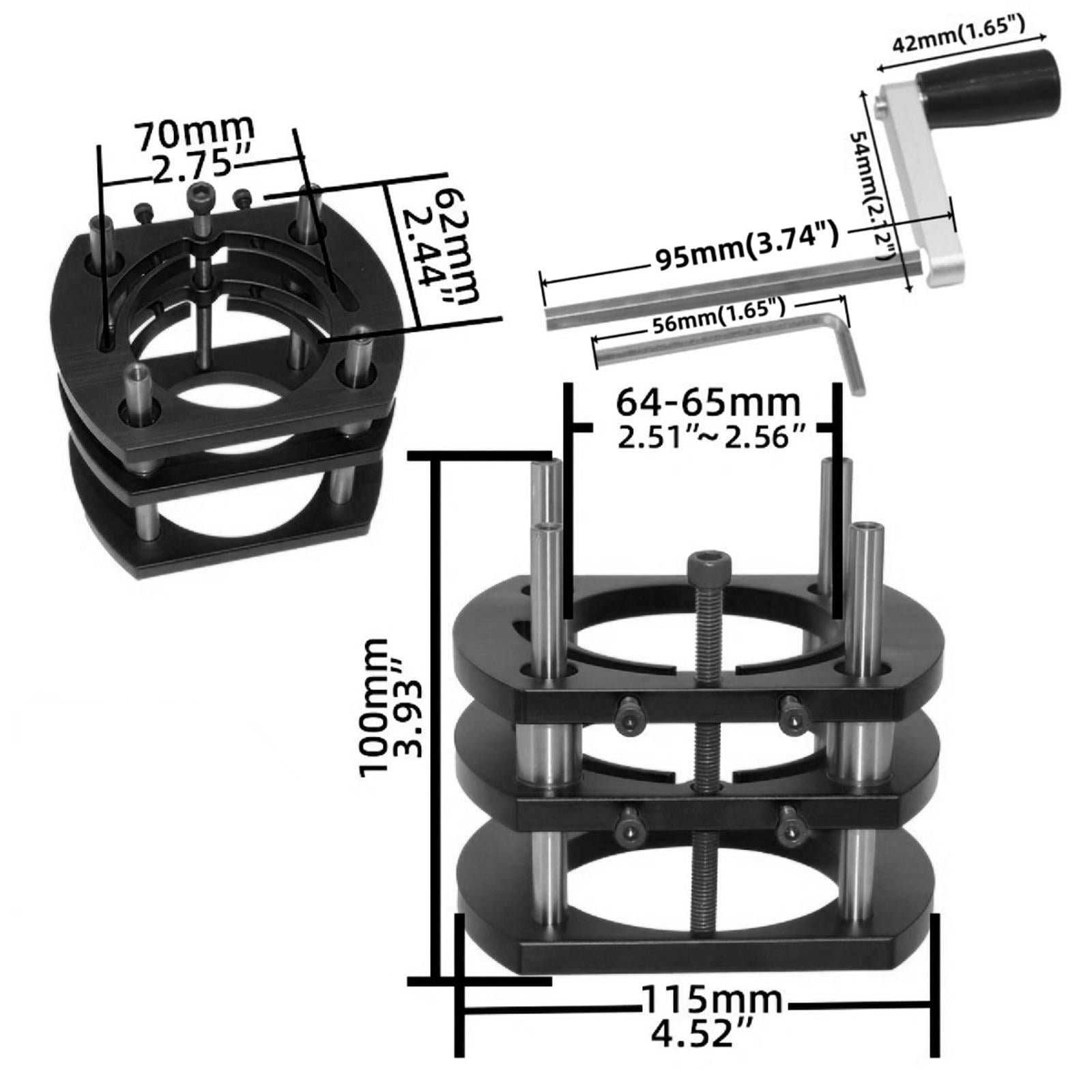 Colaxi Router Lift Router Table Lifting System Base Black Versatile Practical for 64-66mm Diameter Motors Engraving Tool