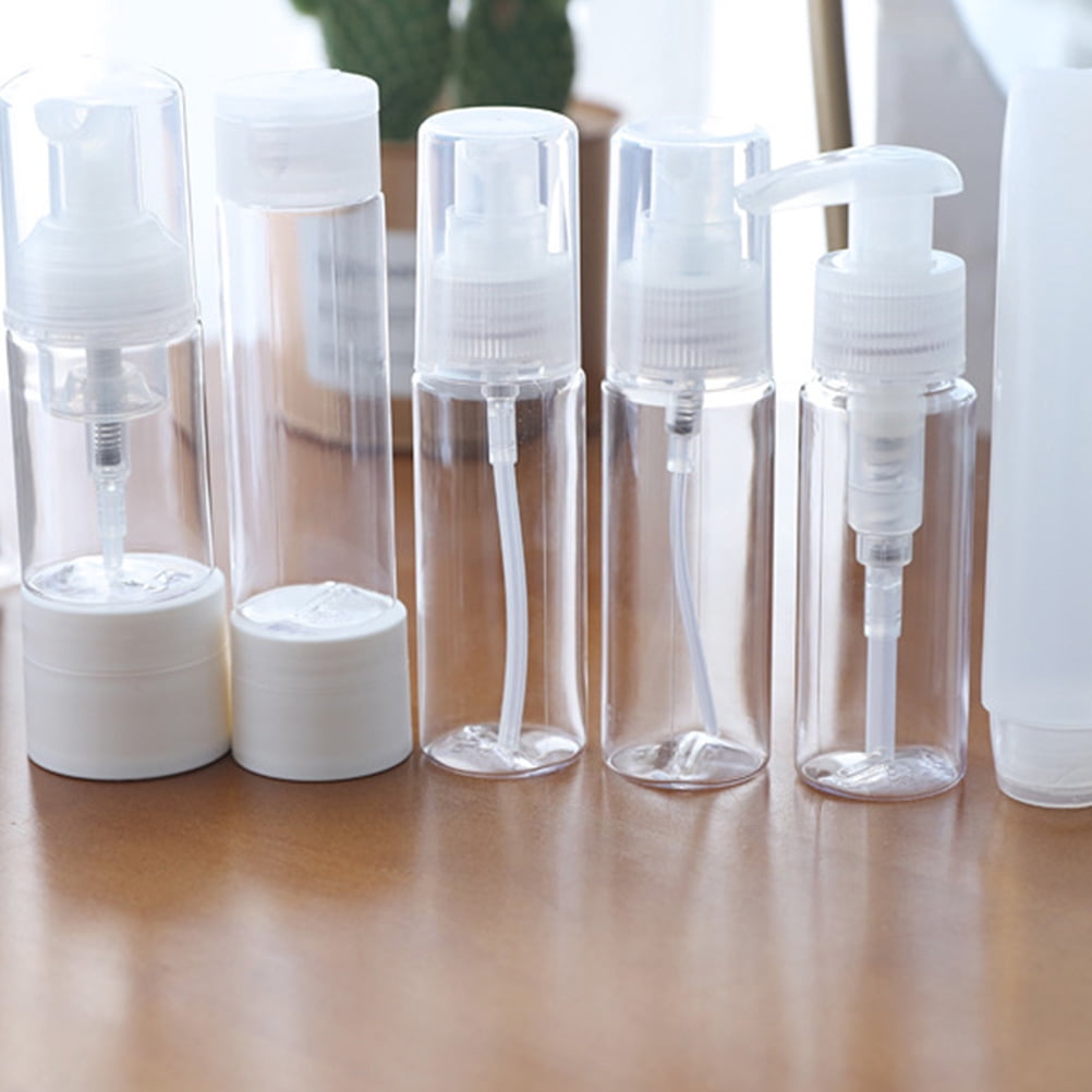 WORGEOUS Leak-Proof High Borosilicate Glass Storage Tank with Press Pump, Travel Bottles for Safe Liquid Storage
