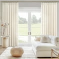 thumbnail image 6 of 95 Inch Curtains 2 Panel Set for Sliding Door, Light Filtering Linen Pinch Pleated Curtains with Hooks&Rings Natural Cream Textured 95 Inches Semi Sheer Drapes for 94 Inch Windows 40" Wx95 L, 6 of 6