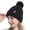 Black, variant on Women's Cable Knit Beanie with Faux Fur Pom‑Pom, Fleece Lined Foldable Cuff Stretchy Fluffy Pom Warm Winter Skull Cap Beige
