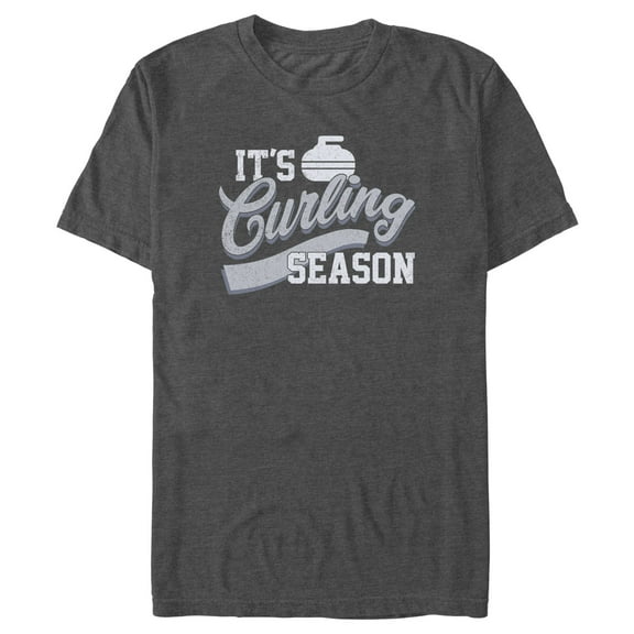 Men's Lost Gods It’s Curling Season Graphic Tee Charcoal Heather Medium