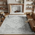 thumbnail image 2 of SIXHOME Area Rug 8'x10' Soft Washable Rugs for Living Room Non Slip Carpet Vintage Medallion Bedroom Indoor Floor Rugs Distressed Orange Gray, 2 of 7