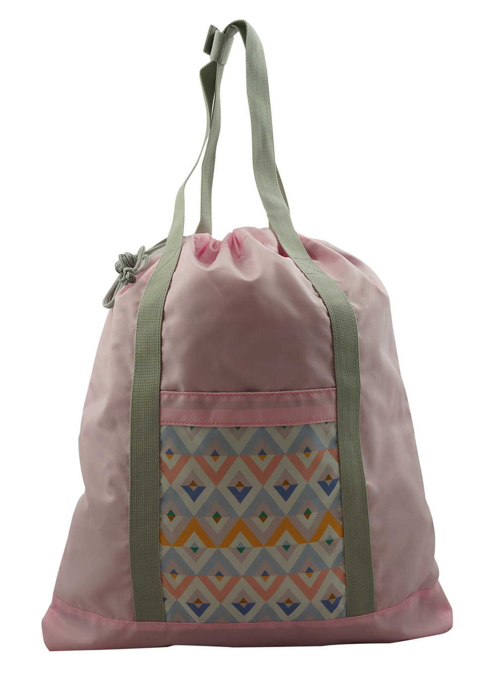 K-Cliffs Lightweight 2-in-1 Polyester Drawstring Backpack/Tote Bag, Pink, Unisex