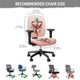 thumbnail image 6 of SCRAWLGOD 2 PCS Elastic Chair Covers for Office Desk Chairs Comfy Non-Slip Rotating Chair Cover Anti-Dust Split Protective Swivel Chair Slipcover, Cross Cardinal Daisy Red Pink, 6 of 7